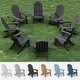 preview thumbnail 1 of 10, WINSOON All Weather HIPS Outdoor Set of 8 Folding Adirondack Chairs Garden Patio Chairs Fire Pit Chairs