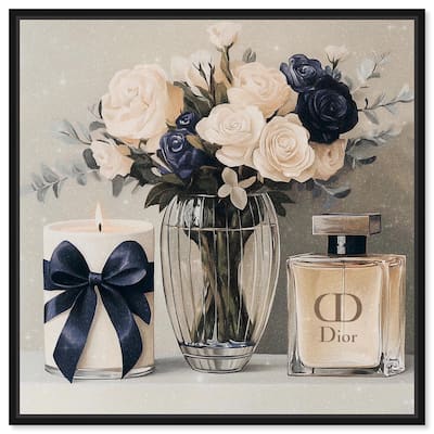 Ivory Perfume Flowers in Vase Canvas by Art Remedy