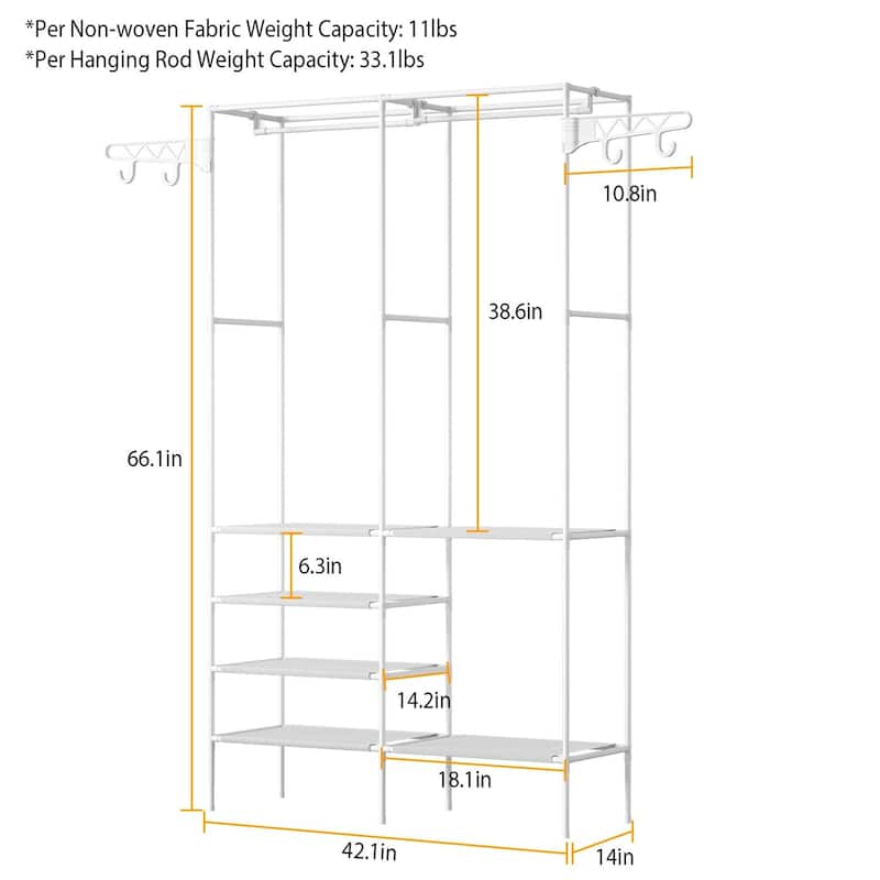 Multifunctional Freestanding Garment Rack Organizer