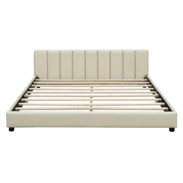 slide 2 of 36, Twin XL and Queen Mother-Son Bed Set with Upholstered Rails Beige - Queen