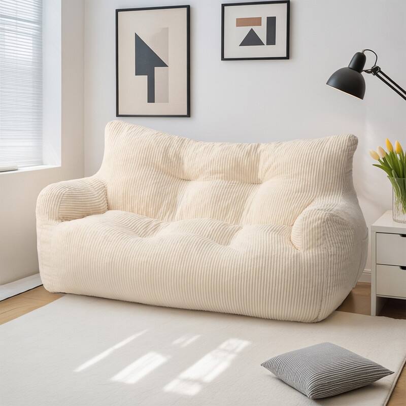 Pamapic Bean Bag Chair, Double Seater Corduroy Lazy Sofa