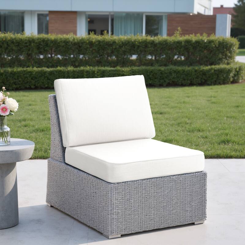 Sunbrella Indoor Outdoor Chair Cushion and Pillow - BEIGE - Rectangular