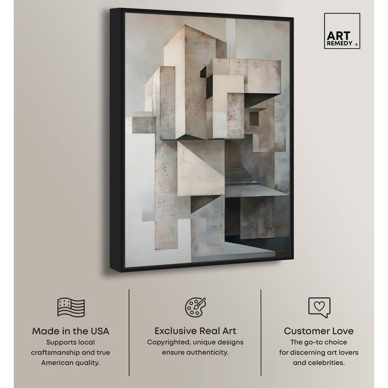 Grey Matrixy Canvas by Art Remedy