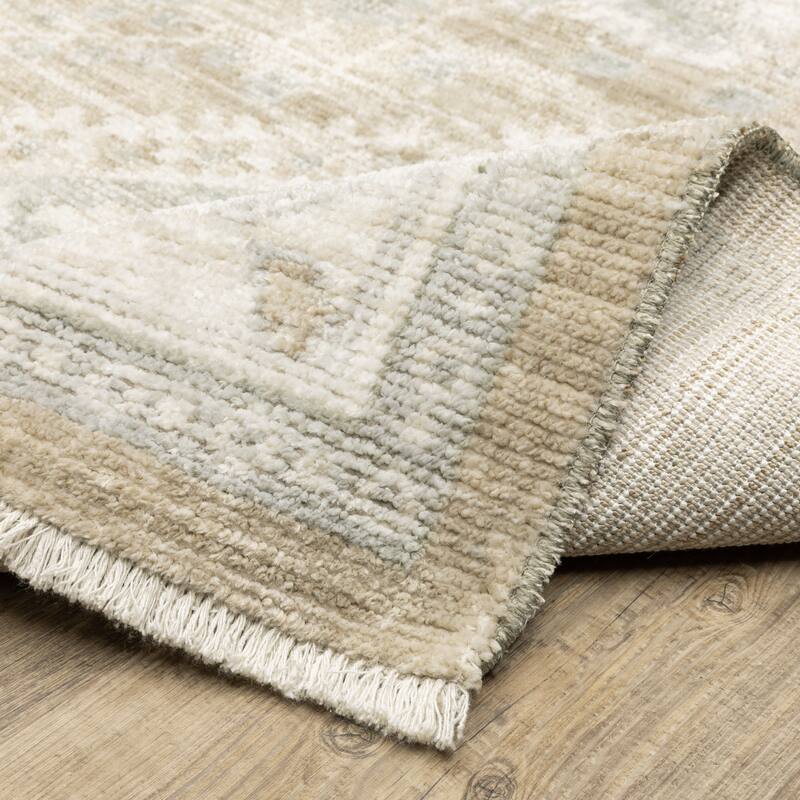 Style Haven Lucia Vintage Center Medallion Pale Blue/Taupe Area Rug