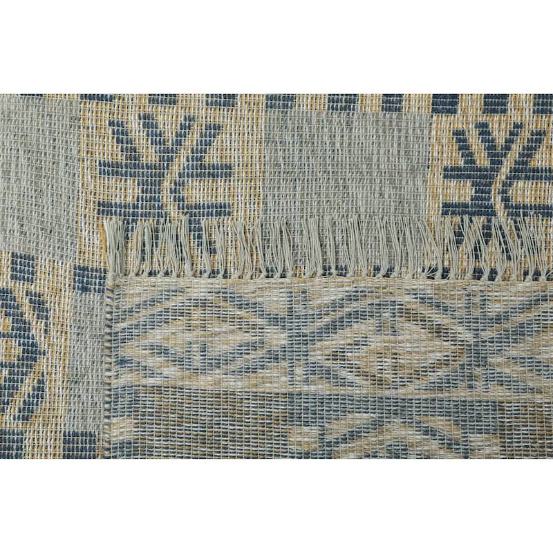 Terra by Obeetee Aurora Raha Blue Rug