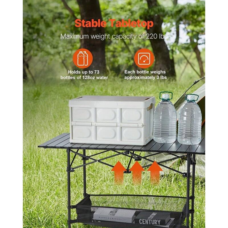 Adjustable Height Folding Table with Storage Bag