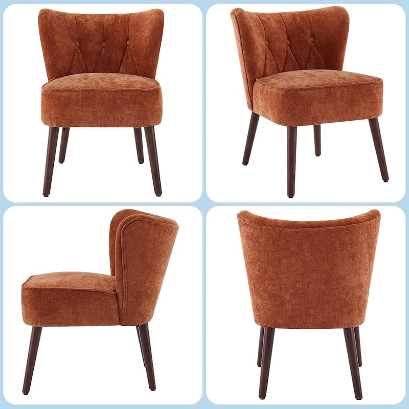 Modern Wingback Living Room Chair, Upholstered Fabric Accent, Single Sofa Chair with Lounge Seat and Wood Legs