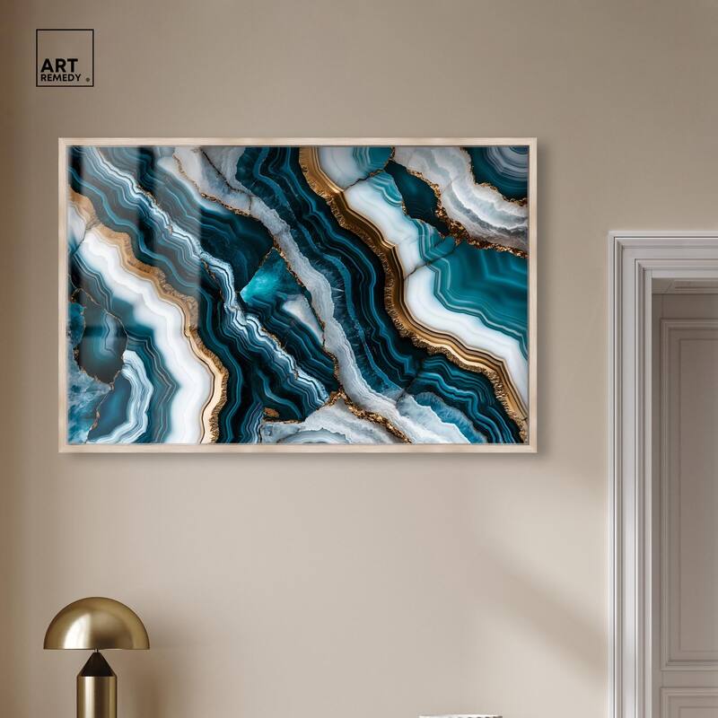 Teal Tides Treasure I Shadowbox by Art Remedy