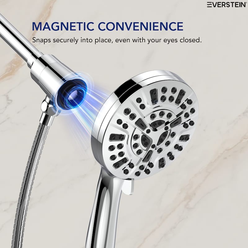 High Pressure 9-Spray Magnetic Handheld Shower Head, Wall Mount Shower Head with Mineral Filter Beads