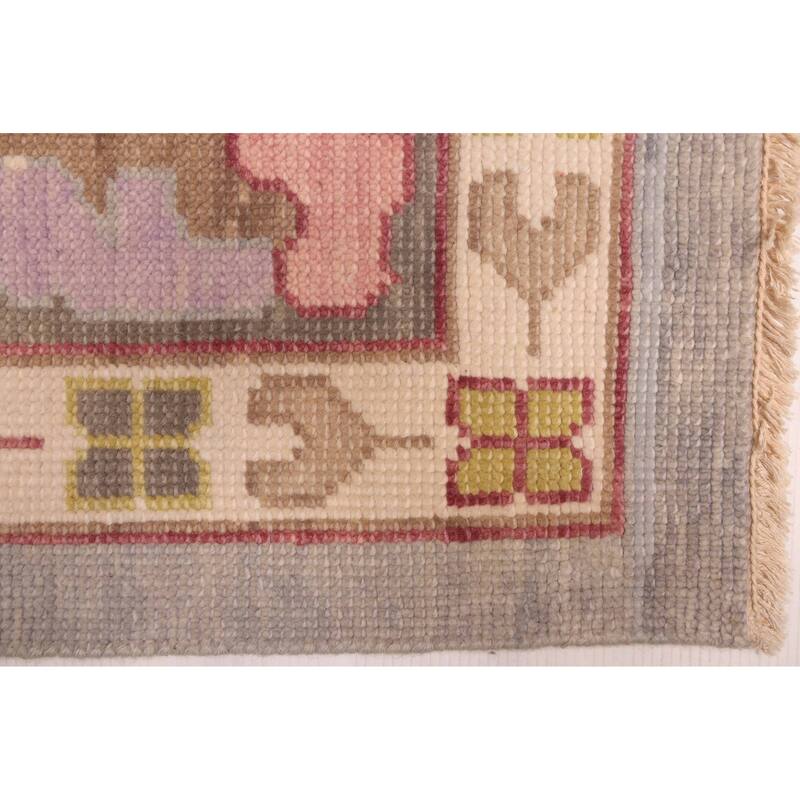 ECARPETGALLERY Hand-knotted Modern Oushak Light Grey Wool Rug - 9'11 x 13'9