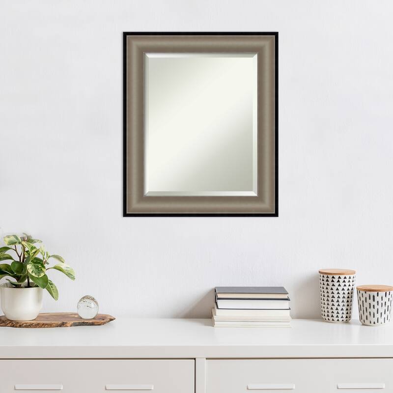 Beveled Wall Mirror - Imperial Pewter Black Frame