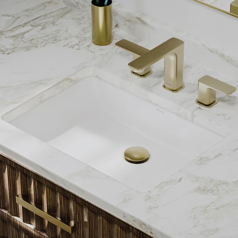 Karran Valera 20" Rectangular Undermount Vitreous China Bathroom Sink in White