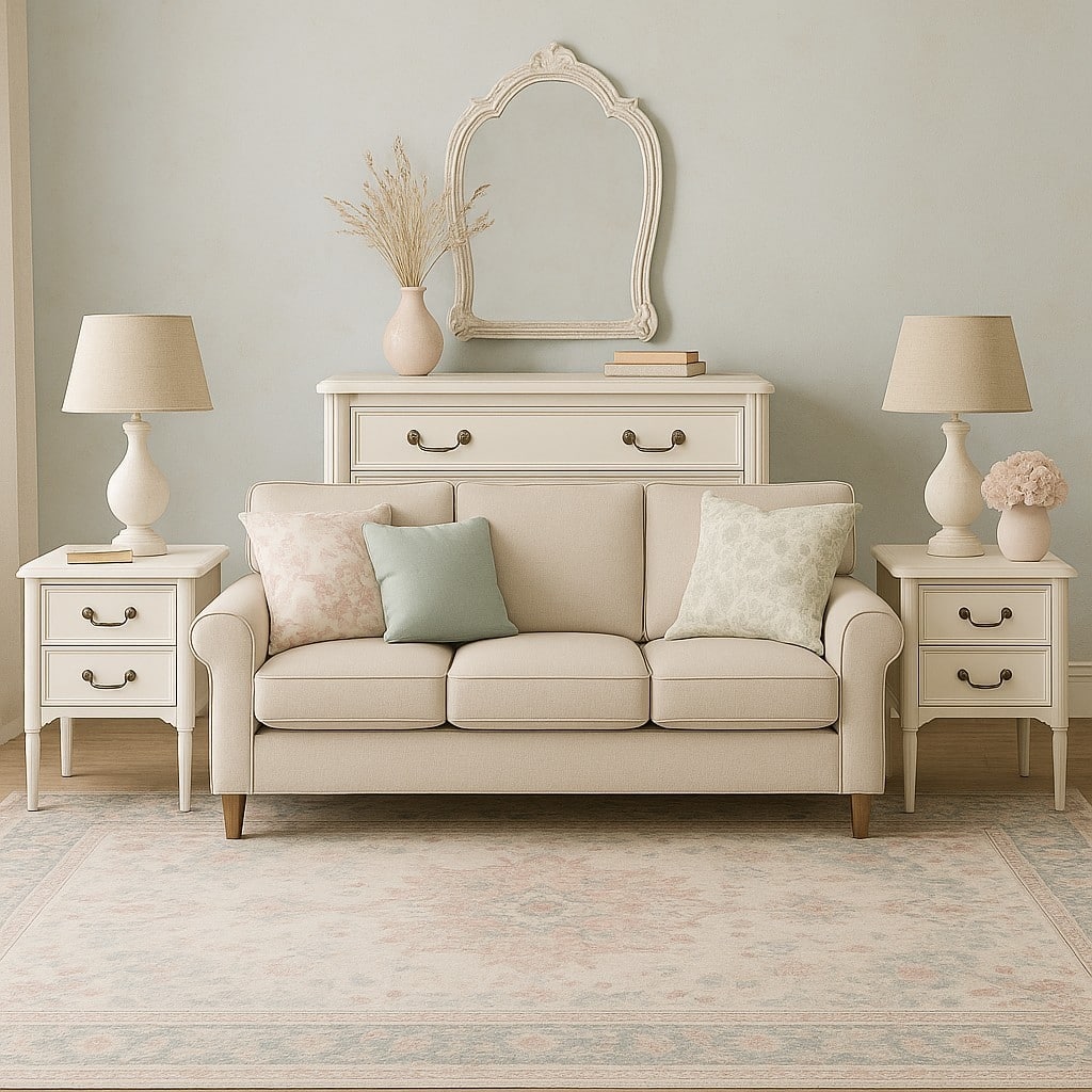 Design House Oxford 3-Piece Two Nightstands and One Chest Set with Antique Brass Hardware