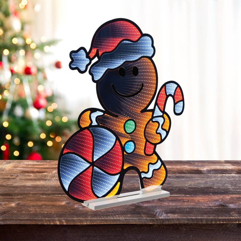 Peppermint Gingerbread Man Ekkolight 29.5"H - N/A