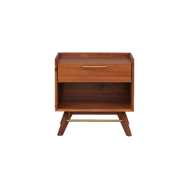 Rye Studio Waldorf Solid Wood Nightstand - Walnut Stain - 1-drawer