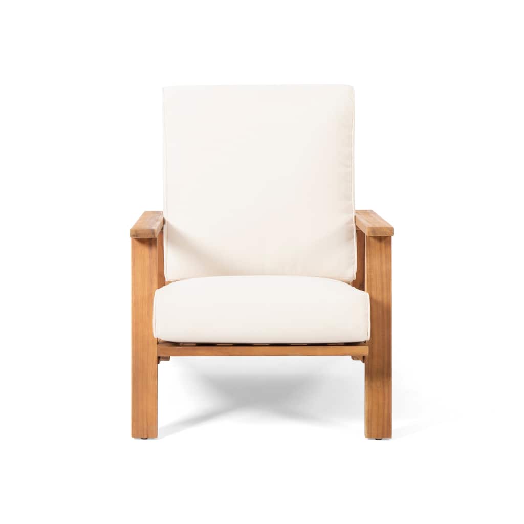 Paloma Acacia Wood Outdoor Club Chair with Cushion by Christopher Knight Home