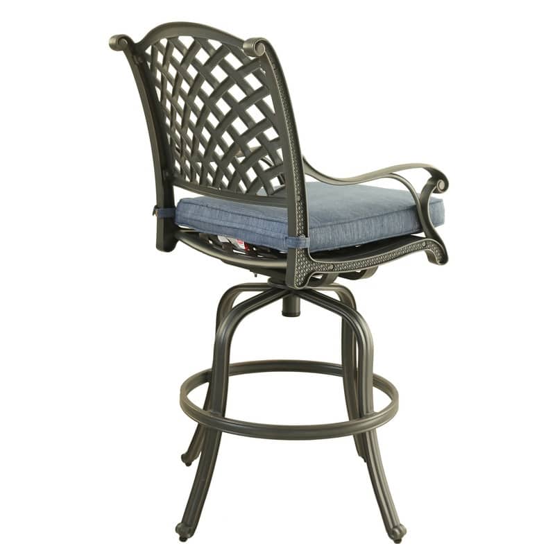 Ventura Cast Aluminum Bar Stool with Cushion (Set of 2)