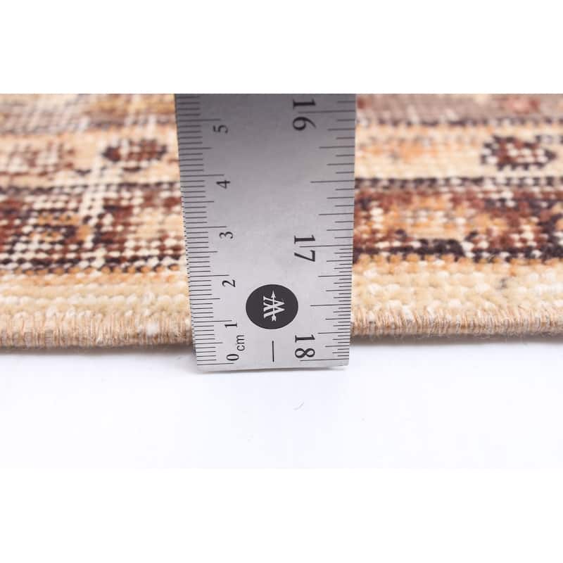 ECARPETGALLERY Hand-knotted Antalya Vintage Beige Wool Rug - 6'11 x 11'3