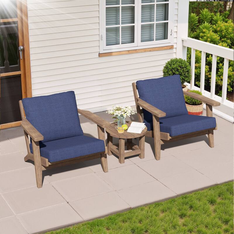 27.6 in W * 24.4 in D Outdoor Patio Deep Seat Cushion Chair Set