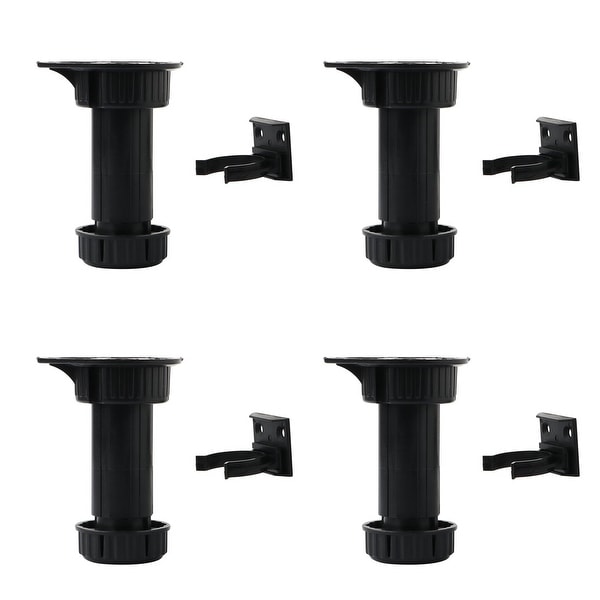 4pcs ABS Adjustable Kitchen Cabinet Legs Feet Height(Total:100-145mm) x 44mm Dia - Black. Opens flyout.