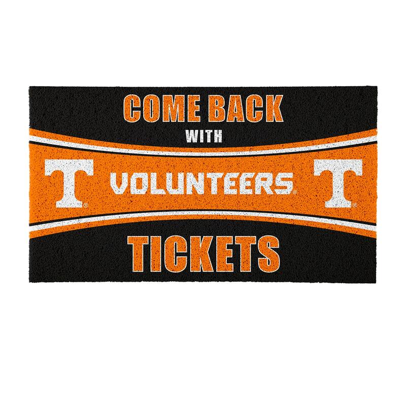 University of Tennessee 28 in. x 16 in. PVC "Come Back With Tickets" Trapper Door Mat
