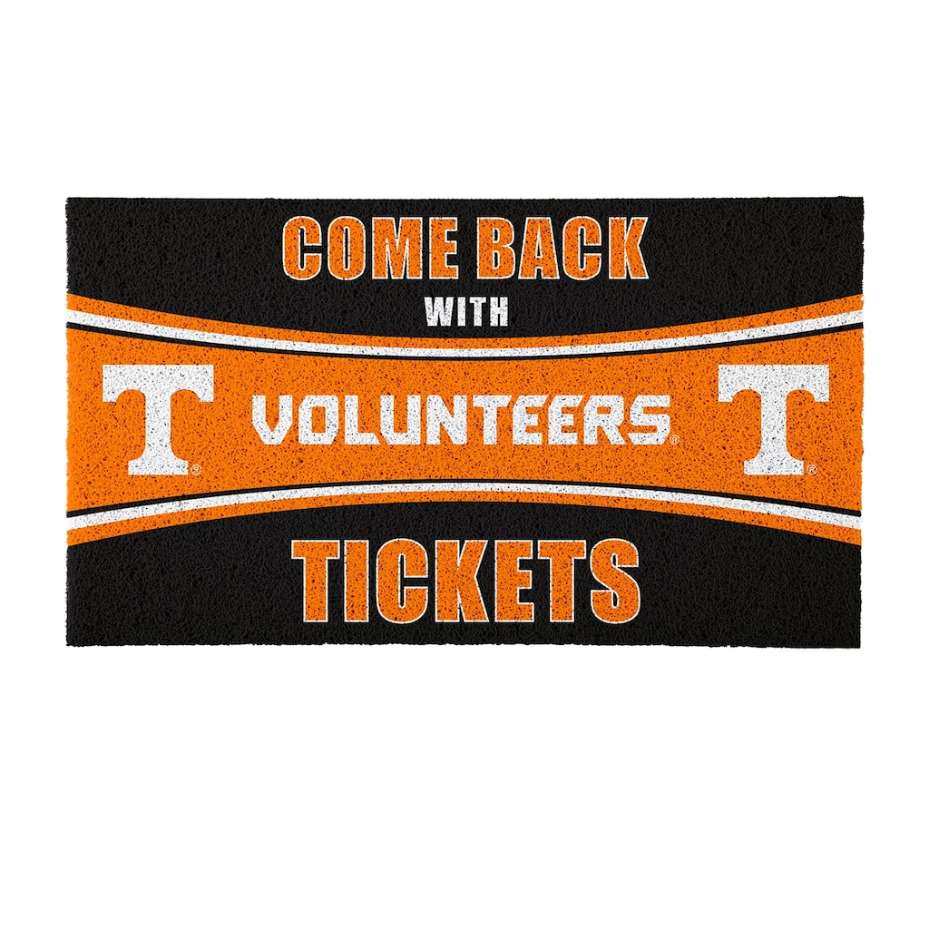 University of Tennessee 28 in. x 16 in. PVC "Come Back With Tickets" Trapper Door Mat