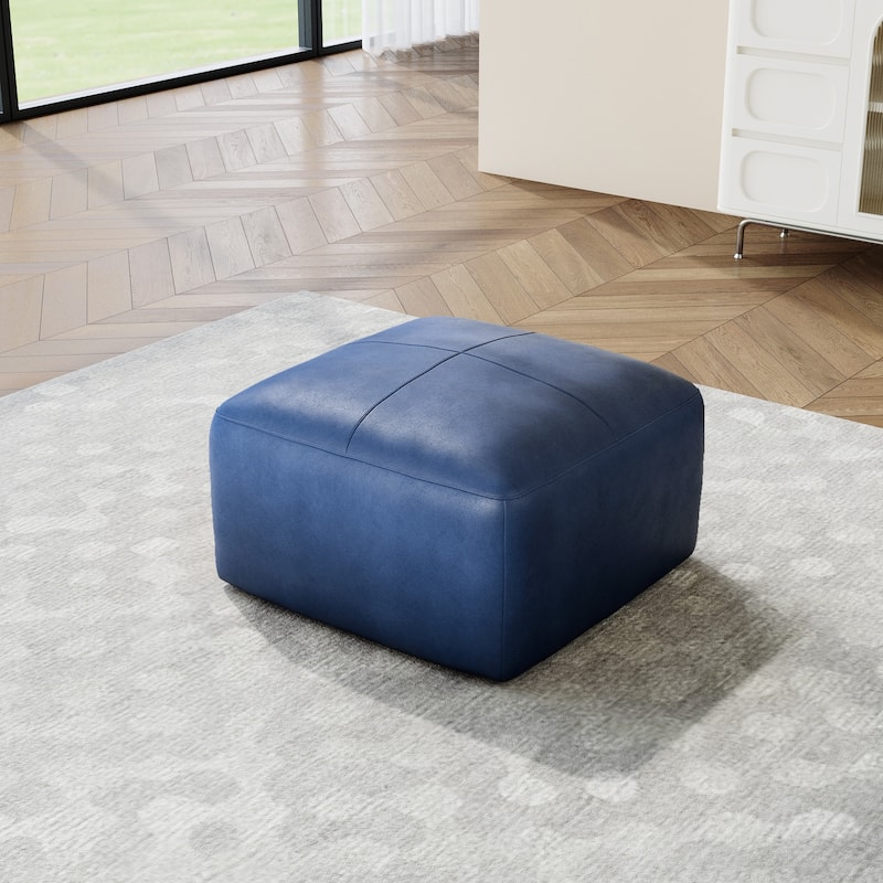 Elliot 22"/ 35"/ 43" W Modern Rectangular Genuine Leather Ottoman