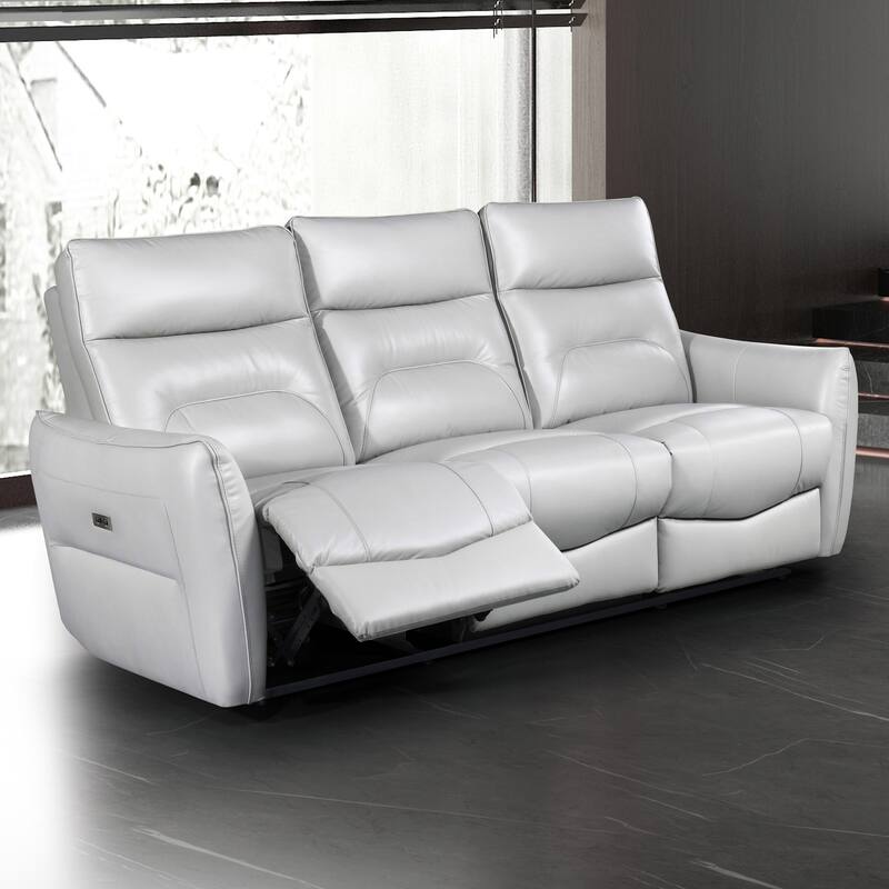 Furniture of America Gemono Modern 3-Piece Power Recline Leather Match Sofa Set