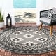 preview thumbnail 59 of 79, SAFAVIEH Veranda Eyvor Indoor/ Outdoor Waterproof Patio Backyard Rug 6'7" Round - Ivory/Charcoal