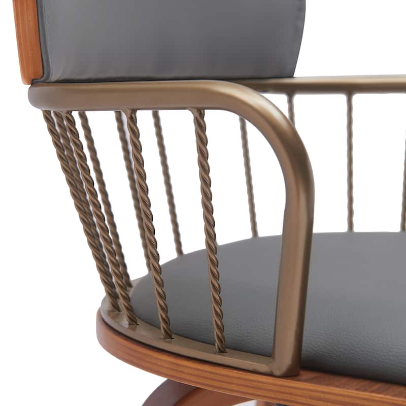 Willow Upholstered Wood Swivel Counter or Bar Stool
