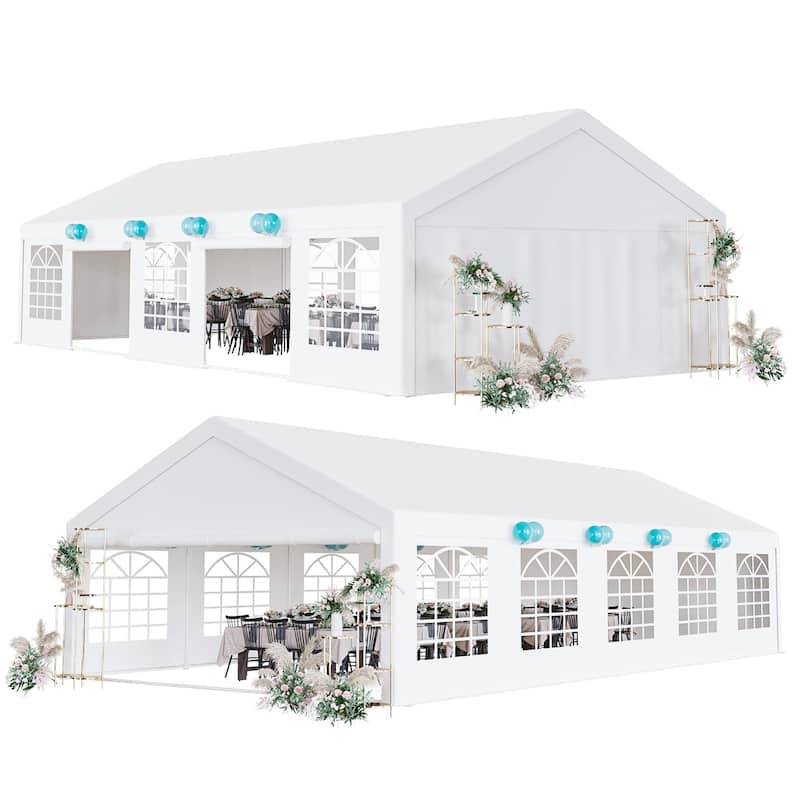 Outdoor Wedding Canopy Tents for Parties with Removable Sidewalls & 3 Storage Bags, Waterproof Gazebo Shelter