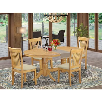 Modern 5 Piece Dining Set - Table & 4 Chairs - Oak Finish - Kitchen Dinette Set
