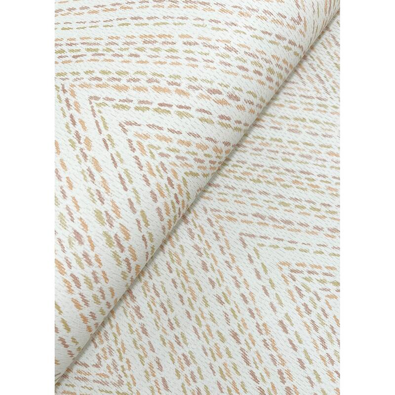 A-Street Prints Lainey Apricot Stitched Chevron Wallpaper