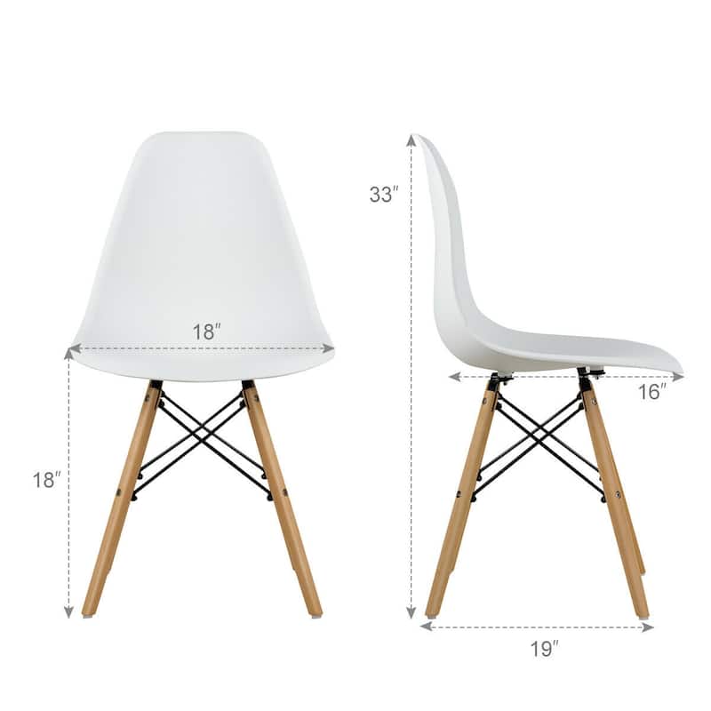 Gymax Set of 4 Modern Dining Side Chairs Armless Home Office w/ Wood - See Details