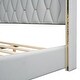 preview thumbnail 12 of 26, Contemporary Full Upholstered Platform Bed with PU Cover and Wooden Slats