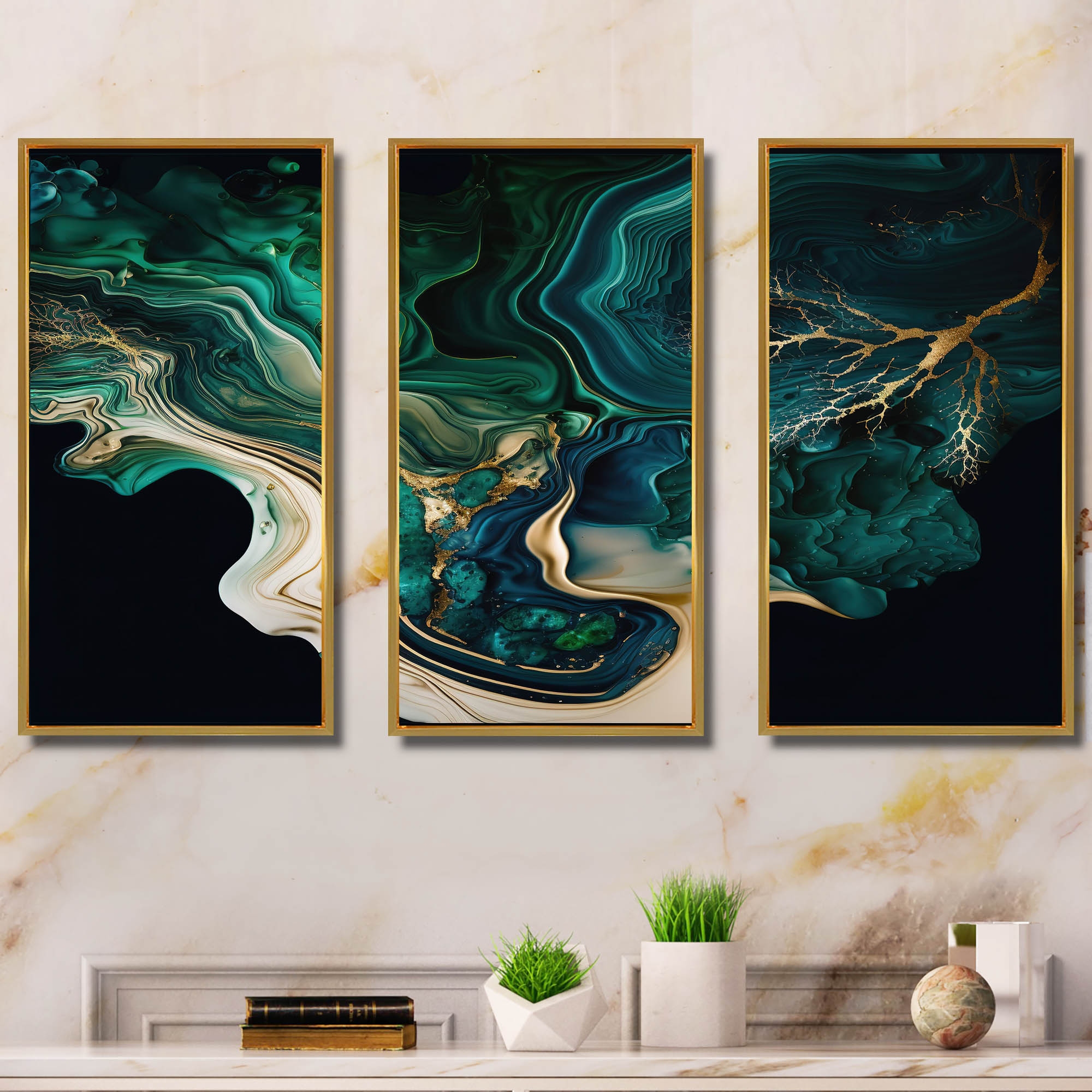 Vertical top abstract painting