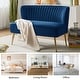 preview thumbnail 41 of 114, HULALA HOME Monica Modern Velvet Curved Tufted Back Loveseat with Metal Tapered Legs