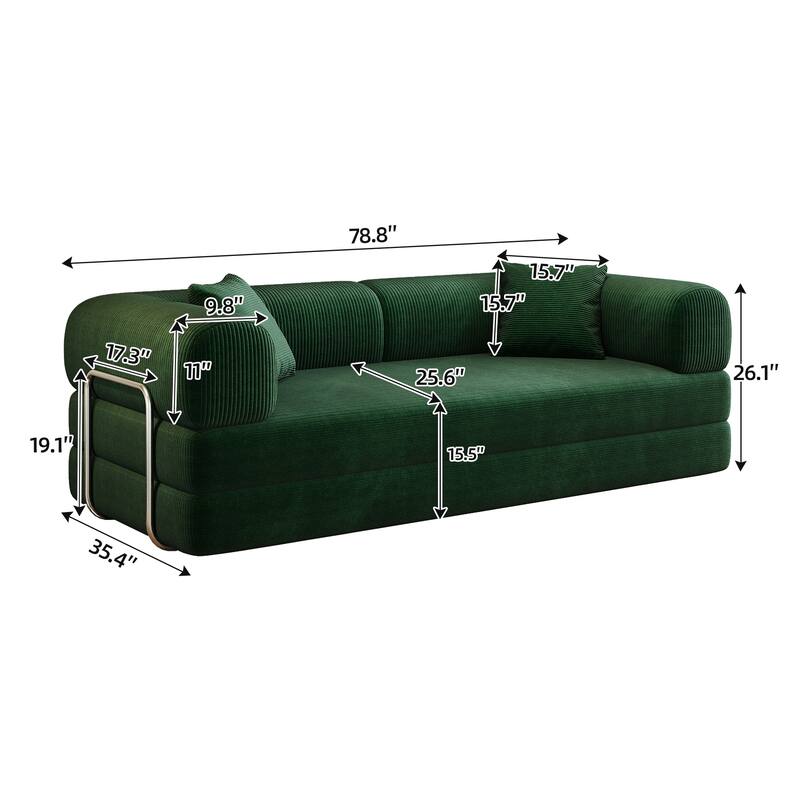 HOMYLIN 78.8" Compression Floor Sofa Bed, Convertible Foam Sofa