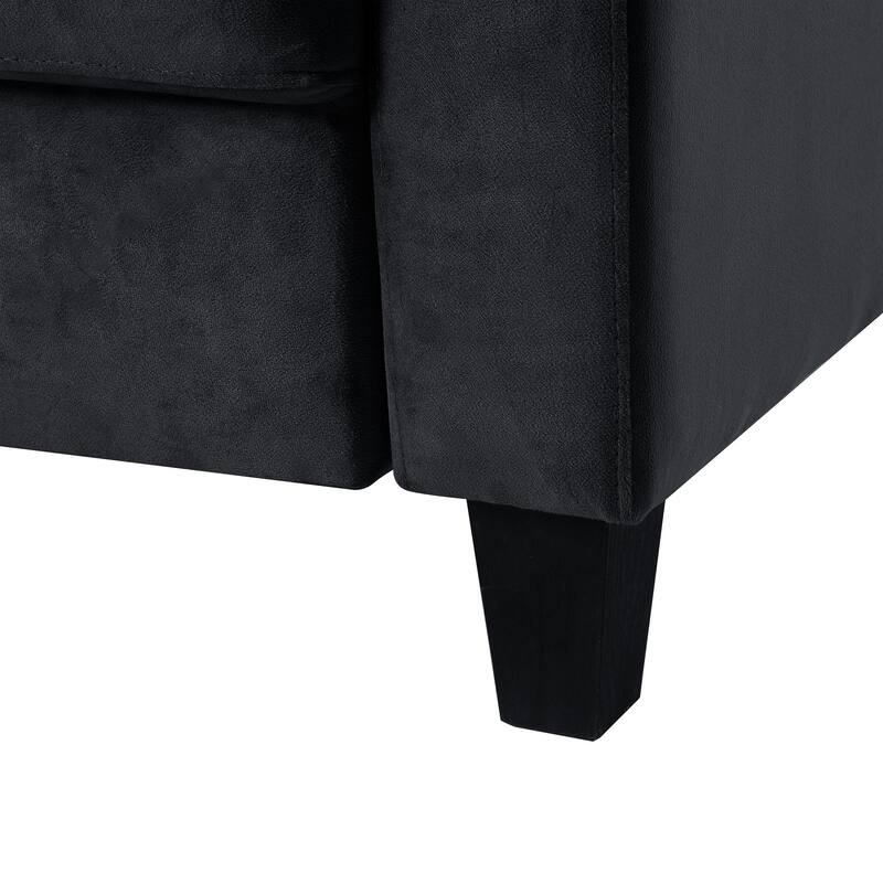 Velvet Modular Sectional 1+2+3 Sofa Set, Plush Detachable Cushions
