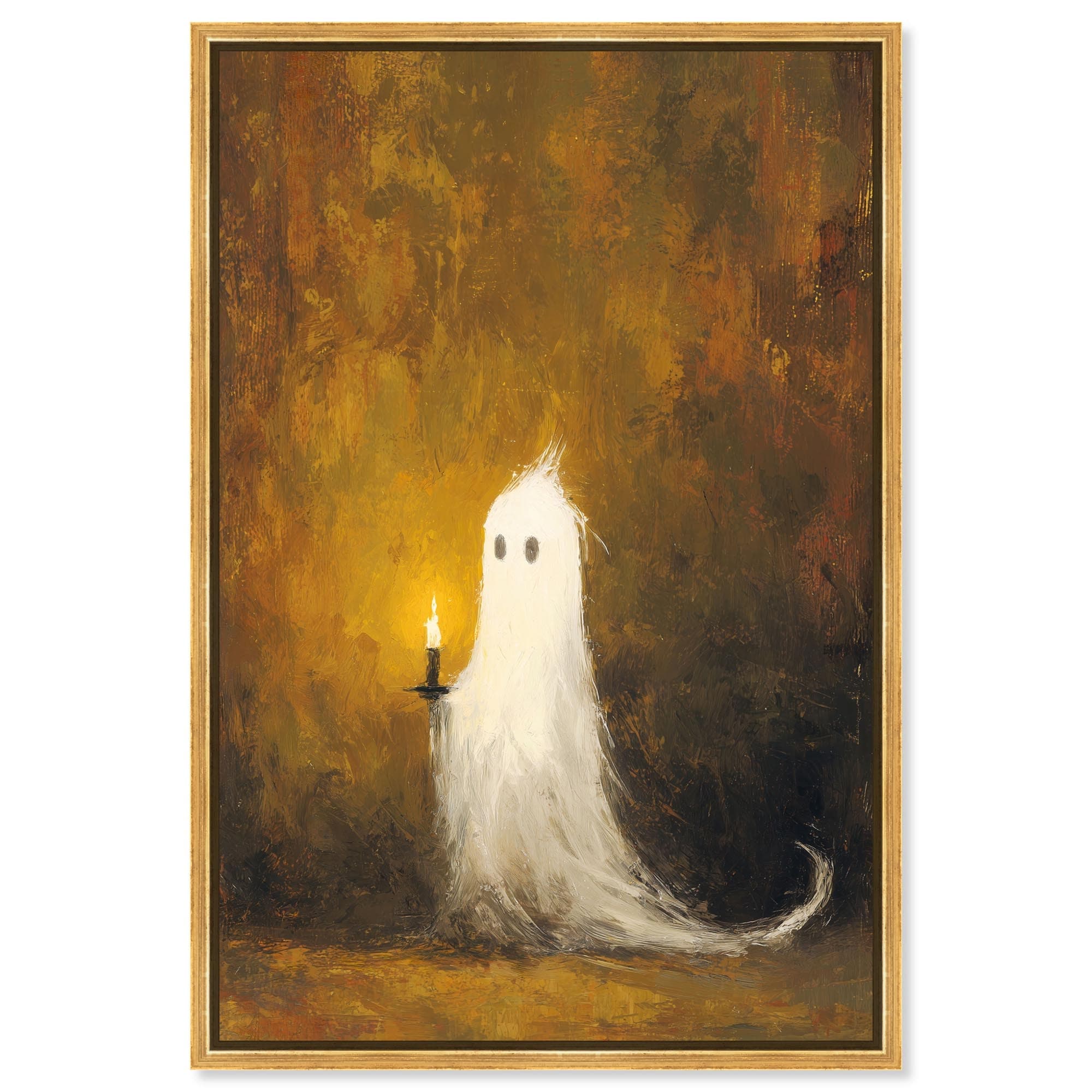 Candle Ghost Halloween Art Decor Canvas Print by Art Remedy