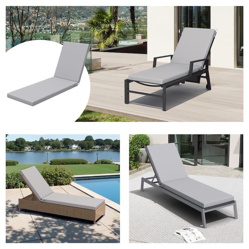 Outdoor Patio Chaise Lounge Cushion with Sunbrella