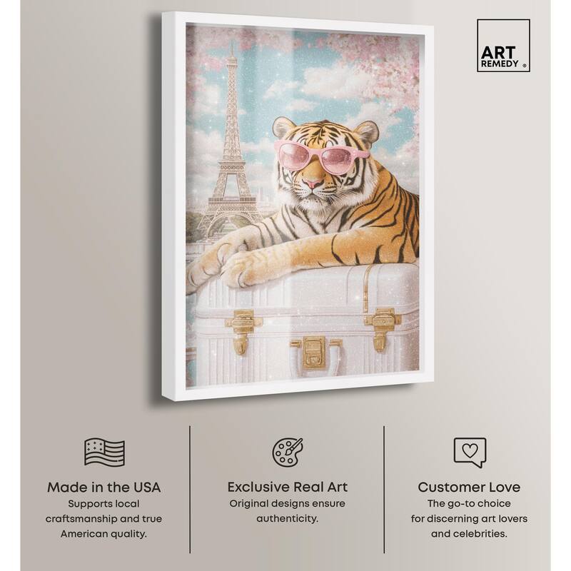 Tiger Luggage Paris Shadowbox by Art Remedy