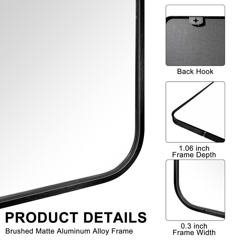 2 Pack Bathroom Rectangle Mirror Wall Mounted