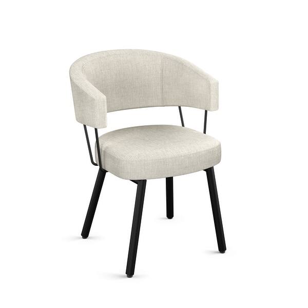 slide 2 of 9, Amisco Corey Dining Chair Light Beige PVC / Black Metal