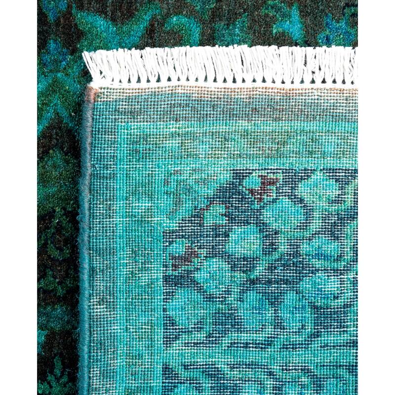 Overdyed One-of-a-Kind Hand-Knotted Area Rug - Green - 2' 8" x 10' 7"