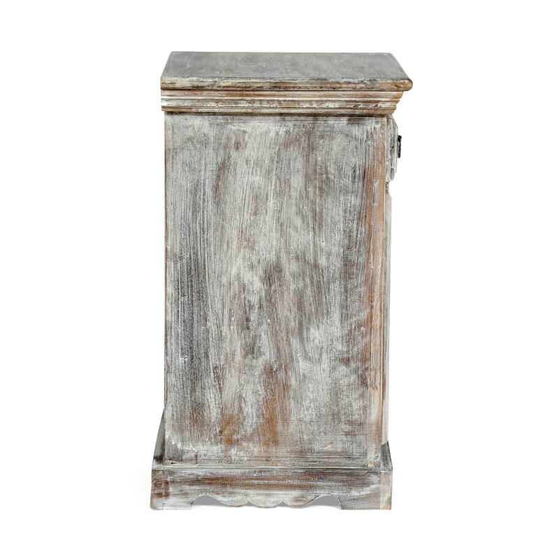 Wooden Nightstand With 1 Drawer and 1 Door