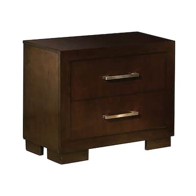 Dark Brown 2 Drawer 26 in. W Nightstand with Sturdy Hardware and Ample Storage