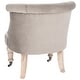preview thumbnail 6 of 4, Safavieh Carlin Mushroom Taupe Tufted Chair - 26.4" x 24.2" x 27"