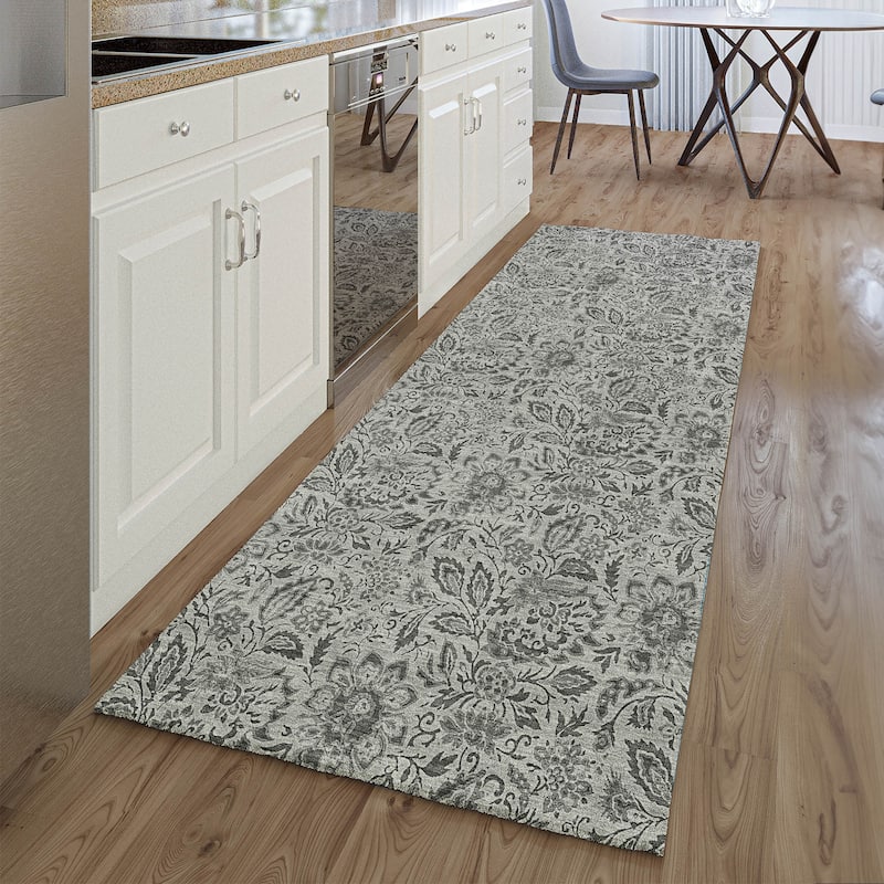 Premium Washable Super Soft Floral Mayfield Rug - Gray - 2' 3" x 7' 6" - Runner