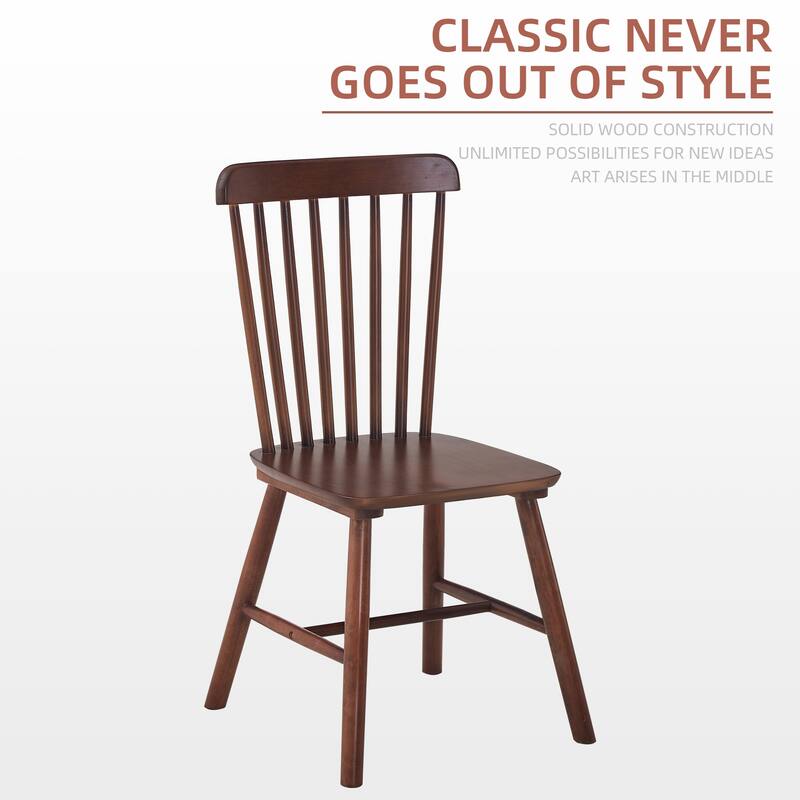 Modern Solid Wood Dining Chairs with Curved Backrests (Set of 4)